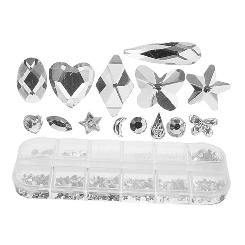 Veemoon 1 Schachtel Teilige Bunte Flatback Nail Gems aus Stahlperlen Nageldekorationen für Nail Art Vielseitige Nagelschmucksteine für Frauen und Mädchen für Partys Hochzeiten und von Veemoon