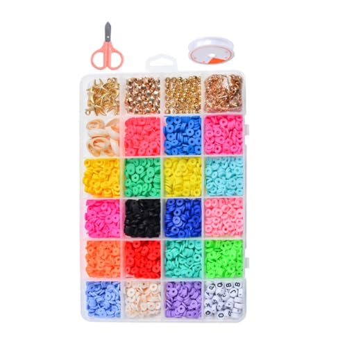 Veemoon 1 Schachtel Teilige Polymer Clay Perlen für DIY Schmuck Dekorative Spacer Beads Langlebig und Farbecht für Armbänder und Kreative Bastelprojekte von Veemoon
