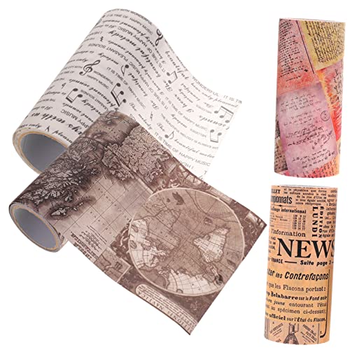 Veemoon 1 Schachtel Vintage Washi Tape Retro Dekorative Klebebänder für Scrapbooking Journaling und DIY Projekte Selbstklebende Aufkleber für Handbücher und Alben von Veemoon