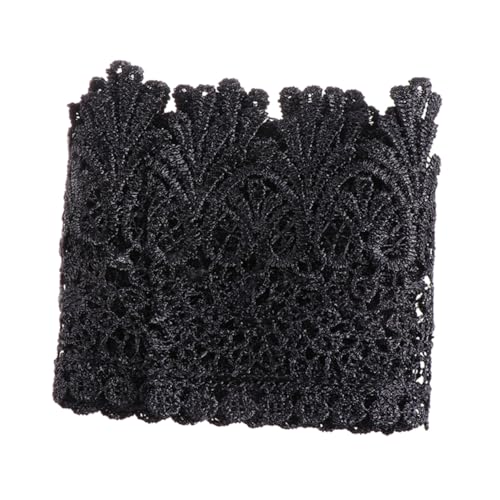 Veemoon 1 Stück DIY Spitzenborte Polyester Breites Schwarzes Spitzenband für Kleidung und Haarschmuck Handgemachtes Bastelzubehör Elegantes Design Vielseitig Einsetzbar von Veemoon