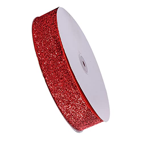 Veemoon 1 Stück Glitzerndes Dekoband Rot Breit für Hochzeit Weihnachten und Partys Vielseitig Einsetzbares Geschenkband mit Glatter Oberfläche kein Bügeln Nötig Strapazierfähig und von Veemoon