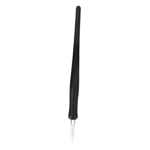 Veemoon 1 Stück Kalligraphie-Stift Malerei Füller Tauchstift zum Zeichnen handhaben einfach kugelschreiber Kalligraphie Dip Stift Kalligrafiestift aus Glas hölzern Black von Veemoon