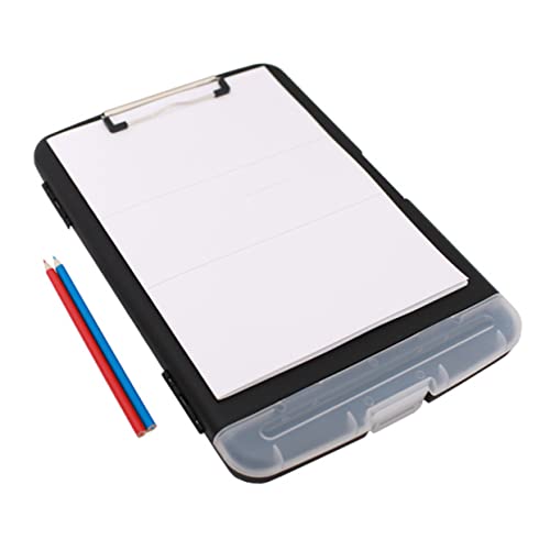 Veemoon 1 Stück Klemmbrett mit Deckel Wasserdichtes Kunststoff Clipboard für Schule und Büro Leichter Papierhalter für Notizen und Memos Schwarz von Veemoon