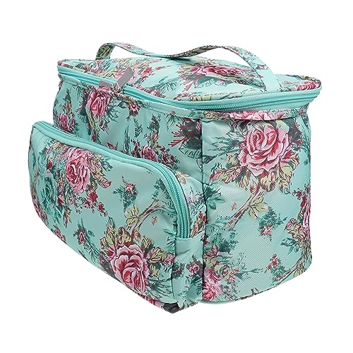 Veemoon 1 Stück Oxford Wolltasche mit Druck Strick Organizer für Garn und Zubehör für Häkeln und Stricken Große Kapazität für Nadeln und Mehr von Veemoon