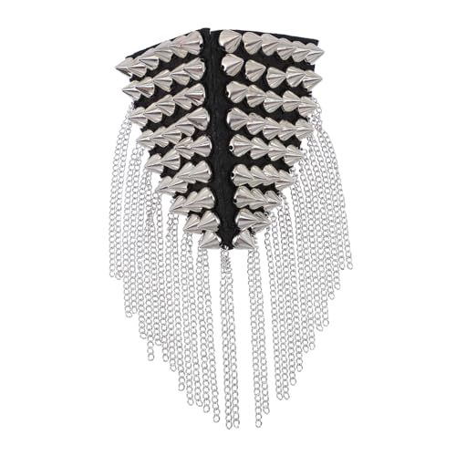 Veemoon 1 Stück Schulterklappen mit Quaste punker accessoires kleider Schulterklappen kleiden Quastenzubehör Punk Schulterklappen MS Blazer Schulterklappen Epaulette für Uniform ccb Silver Veemoon 1 Stück Schulterklappen mit Quaste punker accessoires kleider Schulterklappen kleiden Quastenzubehör Punk Schulterklappen MS Blazer Schulterklappen Epaulette für Uniform ccb Silver von Veemoon