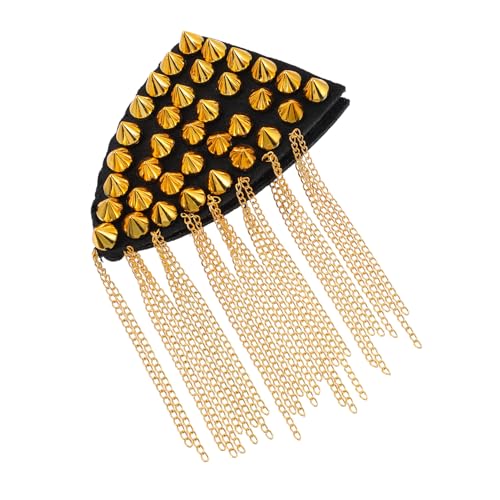 Veemoon 1 Stück Schulterklappen mit Quaste the hallow halllowen Mode-Accessoire unikal besonders metallic Schulterklappen mit Nieten Blazer Schulterklappen Zubehör für Uniform ccb Golden von Veemoon