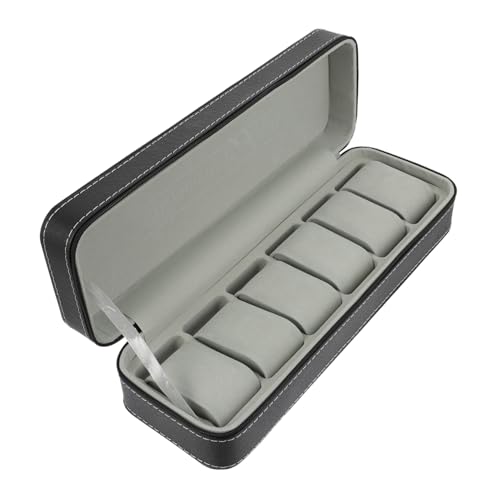 Veemoon 1 Stück Uhrenaufbewahrungsbox Slot PU Organizer für Armbanduhren Schmuck Schmuckschatulle mit Weichem Innenpolster für Zuhause oder Unterwegs von Veemoon