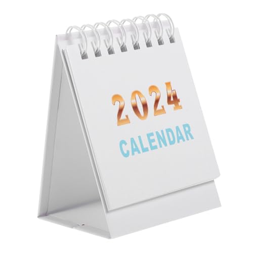 Veemoon 1 Tischkalender 2024 Schreibtisch Desktop-Kalender kleiner Kalender Footy Flip Stand 2024 tischkalender basteln desk calendar staffelei deko Bürokalender Standkalender Papier Weiß von Veemoon