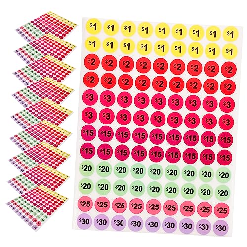 Veemoon 10 Blatt Bunte Preisschild Aufkleber Rund Selbstklebend Neonfarben Verkaufspreis Sticker für Supermarkt Einzelhandel Geschäft Farbige Preisschilder zur Produktkennzeichnung Veemoon 10 Blatt Bunte Preisschild Aufkleber Rund Selbstklebend Neonfarben Verkaufspreis Sticker für Supermarkt Einzelhandel Geschäft Farbige Preisschilder zur Produktkennzeichnung von Veemoon