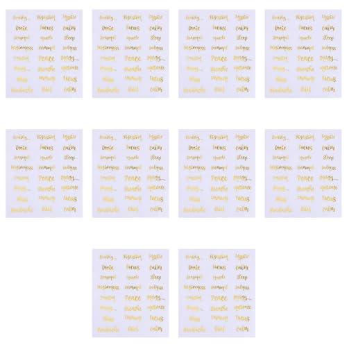 Veemoon 10 Blatt Etiketten für Ätherische Öle Wasserdichte Ölbeständige Sticker für Aromatherapie Flaschen Gold Personalisieren und Dekorieren von Duftbehältern von Veemoon