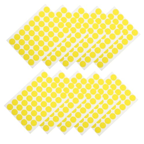 Veemoon 10 Blatt Farbige Tag -aufkleber Punkte Etiketten Aufkleber Kreis Mini Runden Farbige Runde Aufkleber Form Runde Etiketten Klebrig Klein Papier Yellow von Veemoon