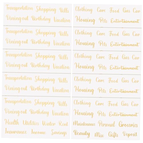 Veemoon 10 Blatt Goldene Buchstaben Aufkleber Budget Etiketten Selbstklebend Beschriftbare Budgetplaner Labels Vielseitige Geldumschlag Aufkleber für Haushaltsorganisation und Sparmappe Veemoon 10 Blatt Goldene Buchstaben Aufkleber Budget Etiketten Selbstklebend Beschriftbare Budgetplaner Labels Vielseitige Geldumschlag Aufkleber für Haushaltsorganisation und Sparmappe von Veemoon