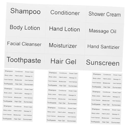Veemoon 10 Blatt Wasserfeste Kosmetikflaschen Aufkleber Wiederbefüllbare Sub Bottle Labels Einfache Beschriftung Geeignet für Reise Kulturbeutel Praktische Shampoo und Pflege Etiketten Veemoon 10 Blatt Wasserfeste Kosmetikflaschen Aufkleber Wiederbefüllbare Sub Bottle Labels Einfache Beschriftung Geeignet für Reise Kulturbeutel Praktische Shampoo und Pflege Etiketten von Veemoon