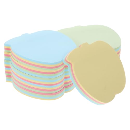 Veemoon 10 Packungen Selbstklebende Notizblöcke Apfelform Bunte Leere Memo Pads für Büro und Zuhause Unlinierte Nachfüllpapiere für Erinnerungen und Notizen von Veemoon