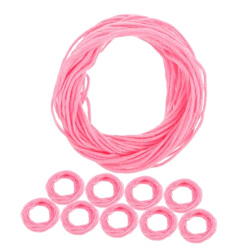 Veemoon 10 Rollen Handgefertigter Wottwäschefaden Baumwollstickstätte Pink Stickfaden Stickfadengarnfaden Nadel- Und Nähfaden Stickerei-kreuzstich-set Stickereienspinner Rosa Baumwollfaden von Veemoon