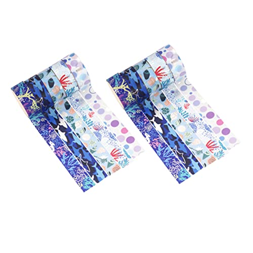 Veemoon 10 Rollen Heißpräge-washi-tape Sammelalbum Sammelklebeband Klebstoff Klebeband Für Scrapbooking Dekoration Farbiges Abdeckband Gold Washi -klebeband Papier Blue von Veemoon