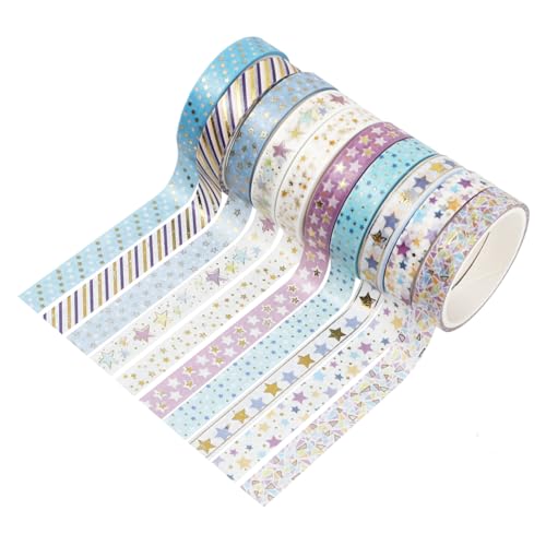 Veemoon 10 Rollen Teiliges Washi Tape Set Goldfolien dekoratives Klebeband für Scrapbooking DIY Handwerk Geschenkverpackung Planer Kalender Verzierung von Veemoon