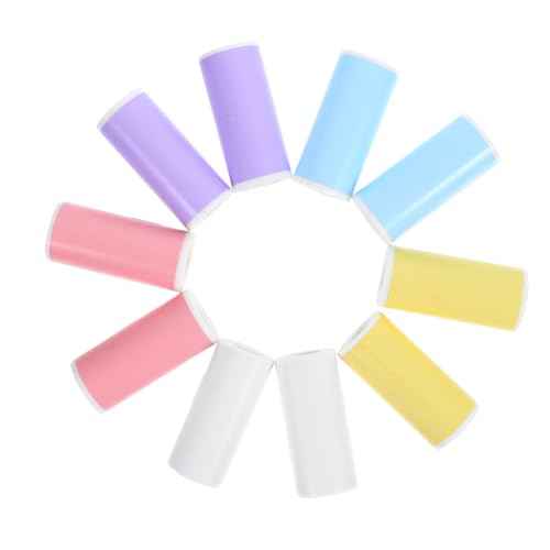 Veemoon 10 Rollen Thermopapier Aufkleber für Thermodrucker Fotoaufkleberpapier Tragbarer Fotodrucker Aufkleberpapier für Thermodrucker Thermalpapier Mini-Druckpapier selbstklebendes Papier von Veemoon