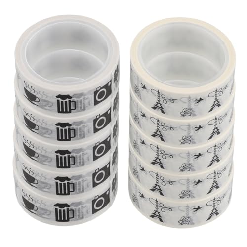 Veemoon 10 Rollen Washi Tape Dekoratives Klebeband für Scrapbooking Journale Planer und Diy Handwerke Leicht Abreißbar Zuverlässiger Kleber Handlich und Vielseitig Einsetzbar von Veemoon