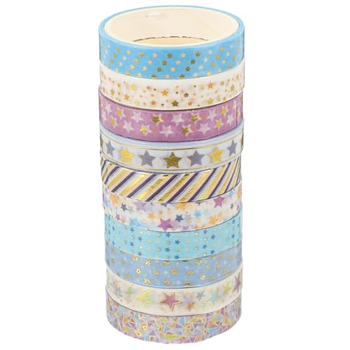 Veemoon 10 Rollen Washi Tape Set Dekorative Klebebänder für Scrapbooking DIY Notizbücher Basteln Zufällige Muster für Erwachsene von Veemoon