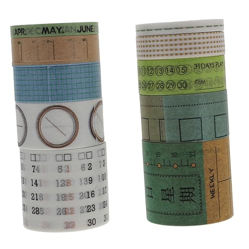 Veemoon 10 Rollen Washi-Tape farbiges Band Schüttgut Dekoration dekoratives Bastelband Papier dekorative Klebebänder Washi Tape zum Aufzeichnen dekorative Bänder Aufkleber von Veemoon