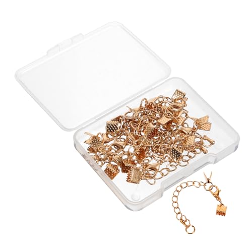 Veemoon 10 Sätze Goldfarbene Schmuckzubehör Kettenverschlüsse Karabinerverschluss Quetschperlen Verlängerungsketten für DIY Armbänder Halsketten Basteln Veemoon 10 Sätze Goldfarbene Schmuckzubehör Kettenverschlüsse Karabinerverschluss Quetschperlen Verlängerungsketten für DIY Armbänder Halsketten Basteln von Veemoon