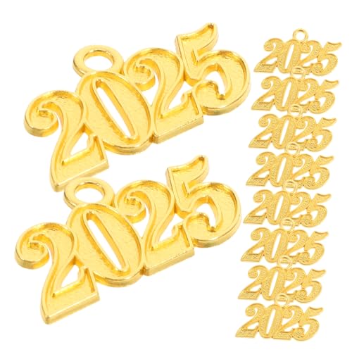 Veemoon 10 Stück 2025 Abschlussquasten Anhänger Absolventenhut 2025 Quasten Siegelanhänger Abschlussquaste 2025 Quastenkappen 2025 Quastenjahres Charm Abschlussjahr Siegelanhänger von Veemoon