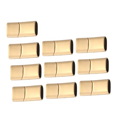 Veemoon 10 Stück 316 Edelstahl Magnetschnalle Flache Armbandverschlüsse Damen Schmuck Armbänder Magnetverschluss Armbandverschluss Verschluss Konverter Kordelende Magnetverschluss Golden von Veemoon