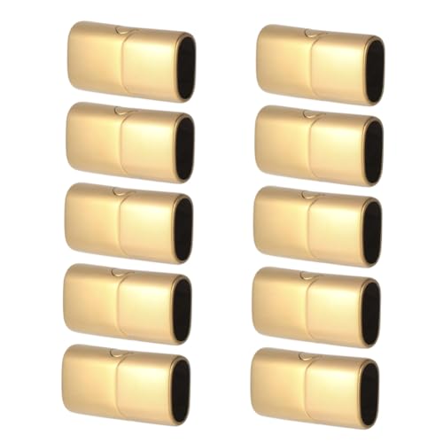 Veemoon 10 Stück 316 Verschlusskonverter Schließe Verschlüsse Schnalle Schmuck Armbänder Wohnung Magnetverschluss Kordelende Golden von Veemoon