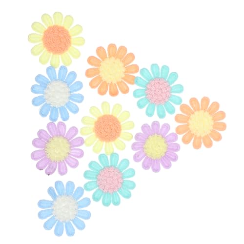 Veemoon 10 Stück Blumen Aufnäher DIY Stoffapplikationen zum Aufbügeln Bunte Stickerei Patches für Kleidung Taschen und Accessoires Geeignet für Kreative Projekte und Dekorationen von Veemoon