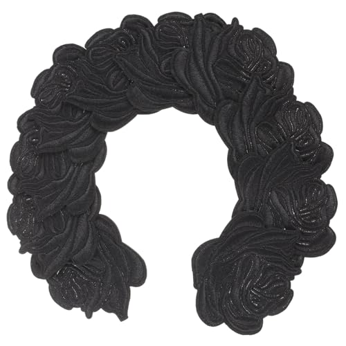 Veemoon 10 Stück Blumenbeete Klebeflicken für Stoff trimmen bestickt Denim Nähen embroidery jackets textilien taschenschirm blusen DIY-Patches Reparaturflicken für Kleidung Polyester Black von Veemoon