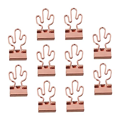 Veemoon 10 Stück Büroordner büroorganisation büroartikel dokumentenmappe schulmaterial Büroklammerhalter groß Clips klein Bürobedarf Heftklammern dekorative Papierklammern Metall Rose Gold von Veemoon