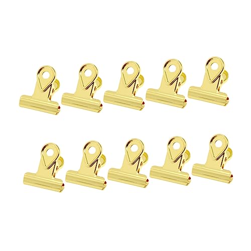 Veemoon 10 Stück Bulldog Clips Aus Metall – Starke Büroklammern Für Dokumente - Geld Und Mehr – 20mm - Goldfarben – Ideal Für Büro Schule Und Zuhause von Veemoon