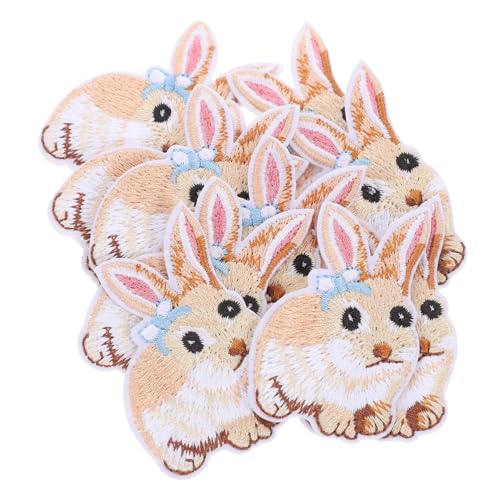Veemoon 10 Stück Bunny Aufnäher zum Aufbügeln Süße Kaninchen Stickerei Patches für Kleidung Hüte Jacken Diy Zubehör für Kreative Projekte und Reparaturen von Veemoon
