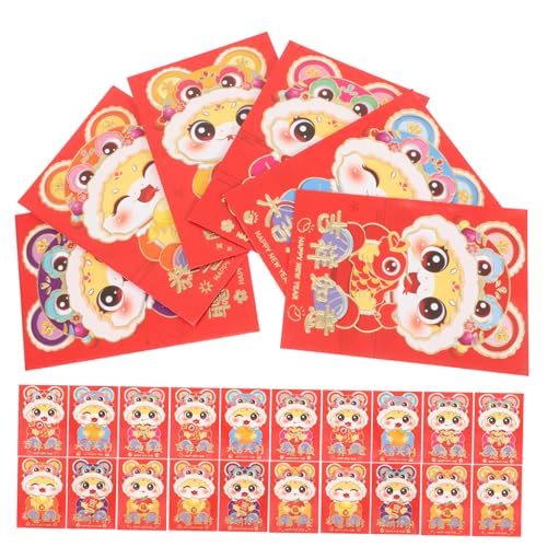 Veemoon 10 Stück Chinesische Rote Umschläge für Jahr Schlange Glücksumschläge für Neujahr und Frühlingsfest Cartoon Designs Robuster Papierumschlag für Geldgeschenke von Veemoon