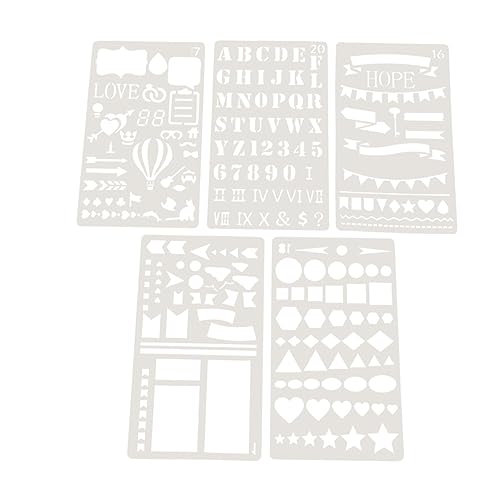 Veemoon 10 Stück DIY Schablonen für Zeichnungen Handbuch Vorlagen für Kreative Malerei Wiederverwendbare Schablonen mit Verschiedenen Designs für Journaling und Scrapbooking von Veemoon