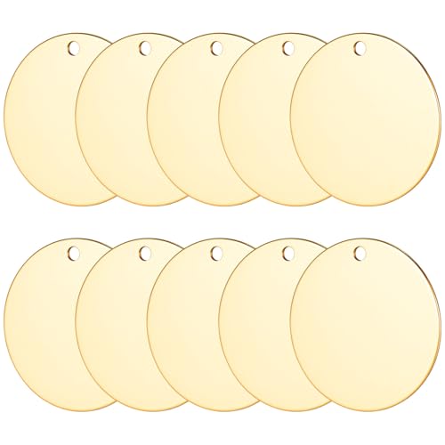 Veemoon 10 Stück Etikett aus Edelstahl Stempelanhänger runder Anhänger Schmuckzubehör kleine Anhänger für die Schmuckherstellung Anhänger für Ohrringe Metallstempel Rostfreier Stahl Golden Veemoon 10 Stück Etikett aus Edelstahl Stempelanhänger runder Anhänger Schmuckzubehör kleine Anhänger für die Schmuckherstellung Anhänger für Ohrringe Metallstempel Rostfreier Stahl Golden von Veemoon