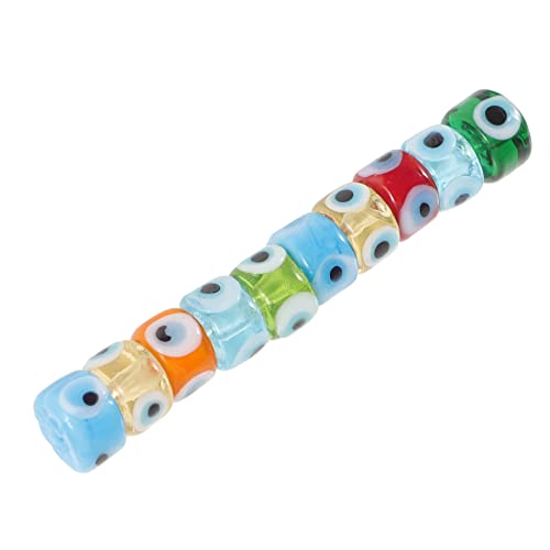 Veemoon 10 Stück Evil Eye Glasperlen Bunte DIY Schmuckperlen Handgemachte Perlen für Armbänder und Bastelzubehör für Design von Veemoon