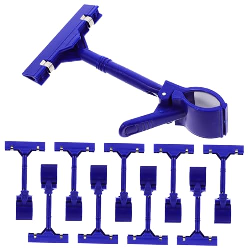 Veemoon 10 Stück Förmige Kunststoff Preisschilder Clips Robuste Wiederverwendbare Halter für Etiketten und Schilder für Supermärkte und Einzelhandel Blau von Veemoon