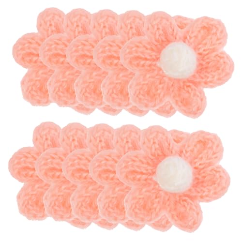 Veemoon 10 Stück Garnblumenfleck Fälschung Weiß Nähen Patch häkeln Stickerei-Blumenapplikation Aufnäher für Kleidung Applikation mit Blumenstickerei gestickte Applikationen Nähzubehör Rosa von Veemoon