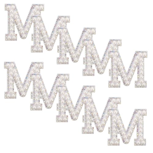 Veemoon 10 Stück Glitzernde Buchstabenapplikationen zum Aufbügeln für Kleidung Hüte Taschen Vielseitige Diy Dekoration mit Perlen und Strass für Kreative Projekte von Veemoon