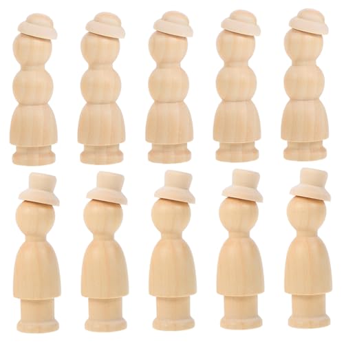 Veemoon 10 Stück Hölzerner Mann trägt Hutspielzeug Hüte Puppenköpfe zum Basteln unvollendet Kunst DIY Malpuppe malen Bastelsets aus Holz für Holzhandwerk Bambus Veemoon 10 Stück Hölzerner Mann trägt Hutspielzeug Hüte Puppenköpfe zum Basteln unvollendet Kunst DIY Malpuppe malen Bastelsets aus Holz für Holzhandwerk Bambus von Veemoon