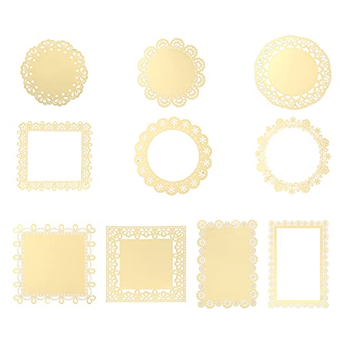 Veemoon 10 Stück Hollow out Lace Paper Teiliges Dekoratives Scrapbooking Papier mit Heißer Prägung für Kreative Bastelprojekte und Handarbeiten für Notizbücher und Tagebücher von Veemoon