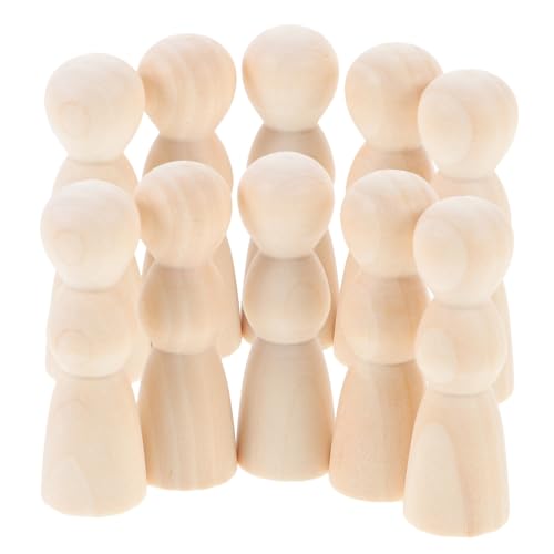 Veemoon 10 Stück Holzfiguren Zum Bemalen Für Weihnachten – Kreative Bastelideen Für - Holzpuppen - Figurenkegel Und Dekofiguren Für Festliche Tischdekoration Und DIY Projekte von Veemoon