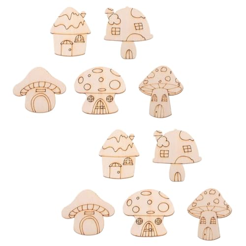 Veemoon 10 Stück Holzpilzscheiben Pilzverzierungen Pilzschmuck Aus Holz Holzpilze Zum Basteln Hölzerne Eichel Unfertiges Holzhandwerk Zum Bemalen Pilzfiguren Aus Holz Pilze Basteln Khaki von Veemoon