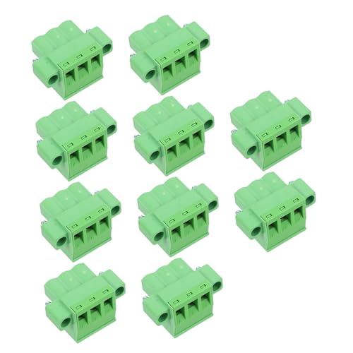 Veemoon 10 Stück Klemmen Drahtverbinder Klemmenblock Leiterplatten Schraubverbinder Kit Schraubklemmenverbinder 3 Poliger Leiterplatten Steckverbinder Kit Leiterplatten von Veemoon