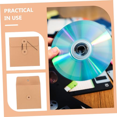 Veemoon 10 Stück Kraftpapier CD Hüllen Dvd Schutzhüllen Schmale Umschläge zum Schutz vor Kratzern und Platzsparende CD Dvd Aufbewahrung für Büro und Zuhause von Veemoon