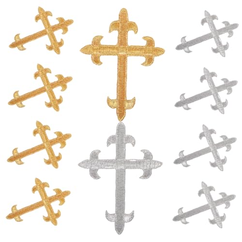 Veemoon 10 Stück Kreuz-Patch Flicken für Kleidung Flicken nähen Hallo gestickte Aufnäher Kleidungsflicken zarte Kleiderflicken zarte Fellflecken kleine Hutflecken Stickgarn von Veemoon