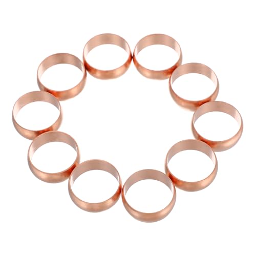 Veemoon 10 Stück Kupferhalsband Ringklemme Rohrreparaturschelle Pex-rohrschellen Pex-klemmen Pex Klemmwerkzeug Dichtungsklemme Schlauchschelle Klemmring Crimpringe Aus Kupfer Golden von Veemoon