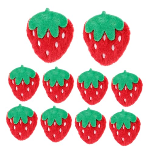 Veemoon 10 Stück Kuschelige Erdbeer applikationen zum Aufnähen und Aufbügeln Rote DIY Patches für Kleidung Taschen Hüte Jacken Kinderfreundliche Modische Früchte accessoires von Veemoon